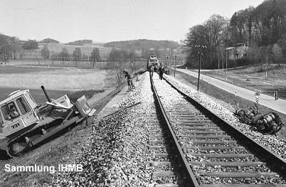 Gleisbauarbeiten unweit Burgstall