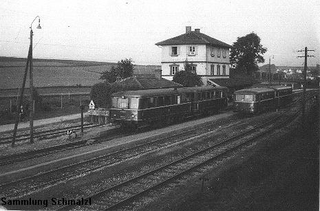 VT70 und VT95 in Enzelhausen, ca. 1960 Foto: Sammlung Schmalzl