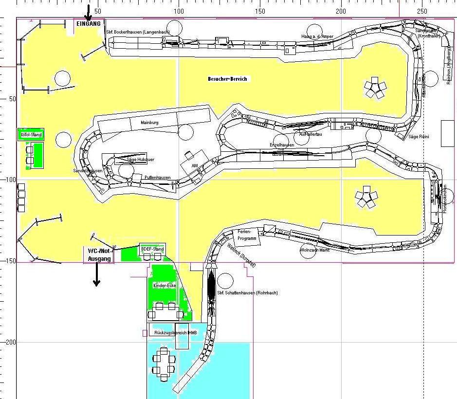 Aufbauplan der Ausstellung April 2009